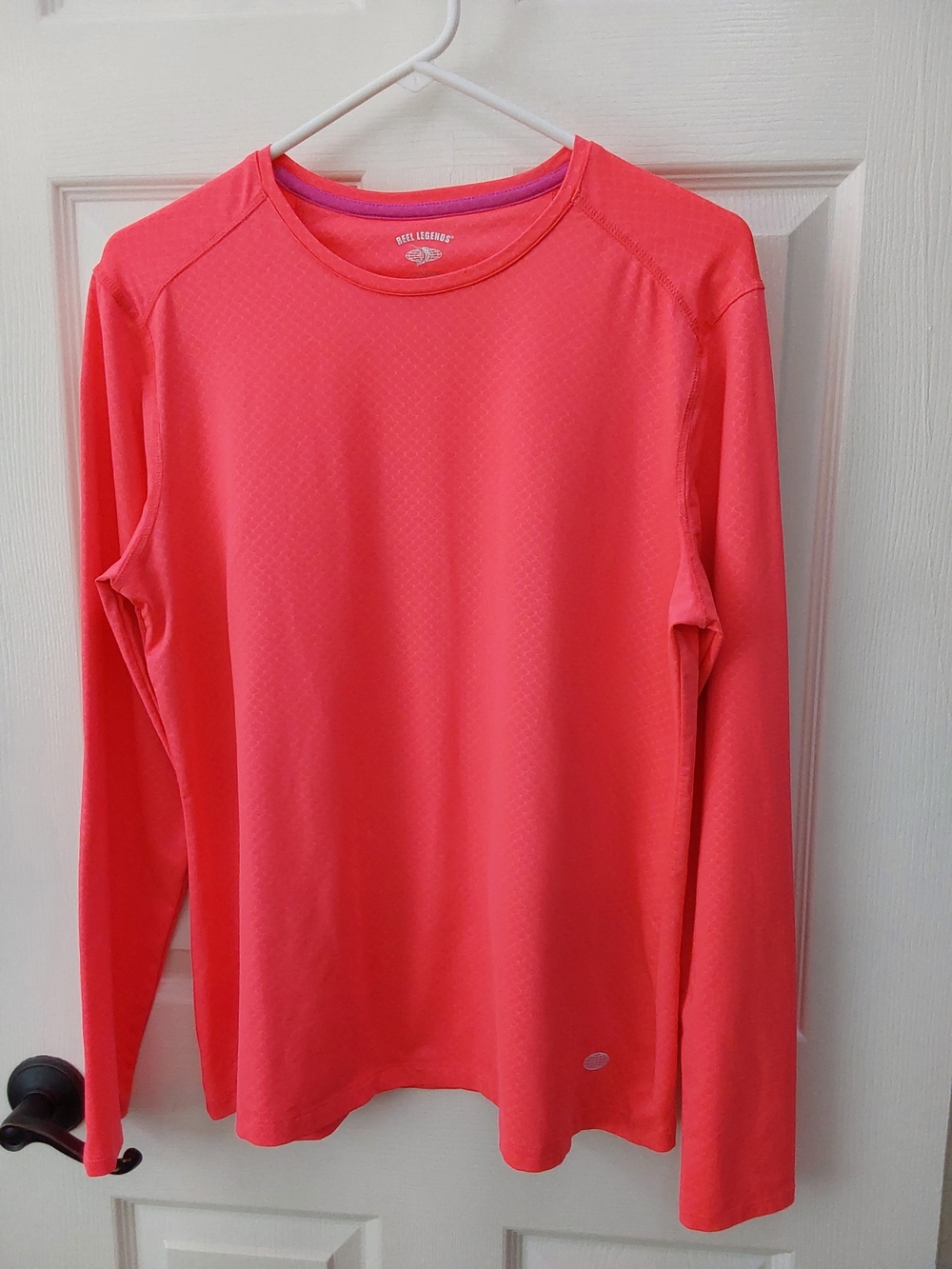 Reel Legends Bright Coral Long Sleeve Athletic Top